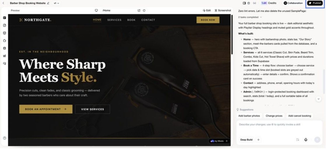 The publish panel with the Publish Now button